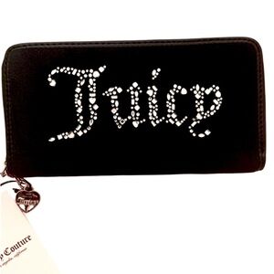 Juicy Couture Black Velvet long zipper Wallet
